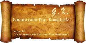 Gaunersdorfer Kamilló névjegykártya